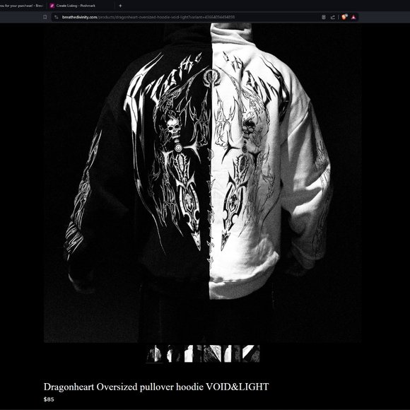 Dragonheart Oversized pullover hoodie VOID&LIGHT - Picture 1 of 1